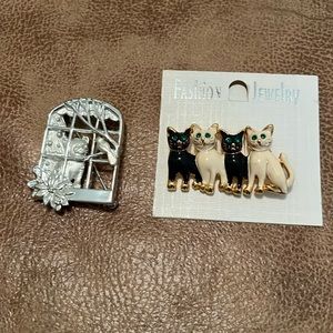 Set of 2 Cat pins